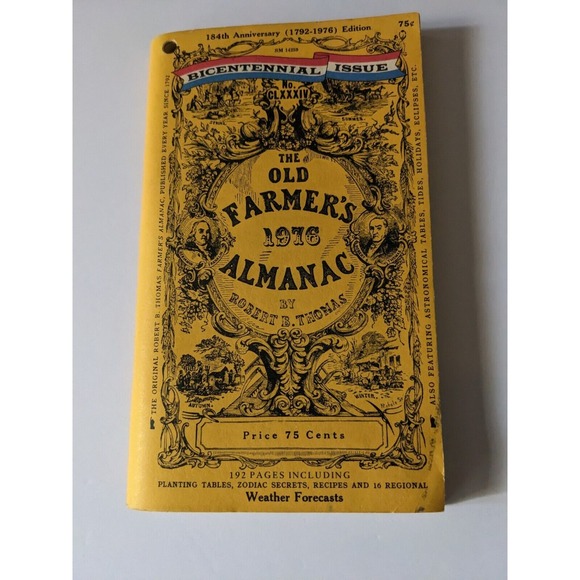 1976 Old Farmer's Almanac by Robert B. Thomas. Original Bicentennial‎ Edition. - Picture 1 of 13